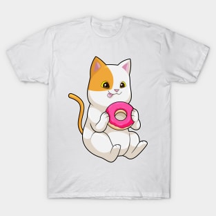 Cat Eating Donut T-Shirt